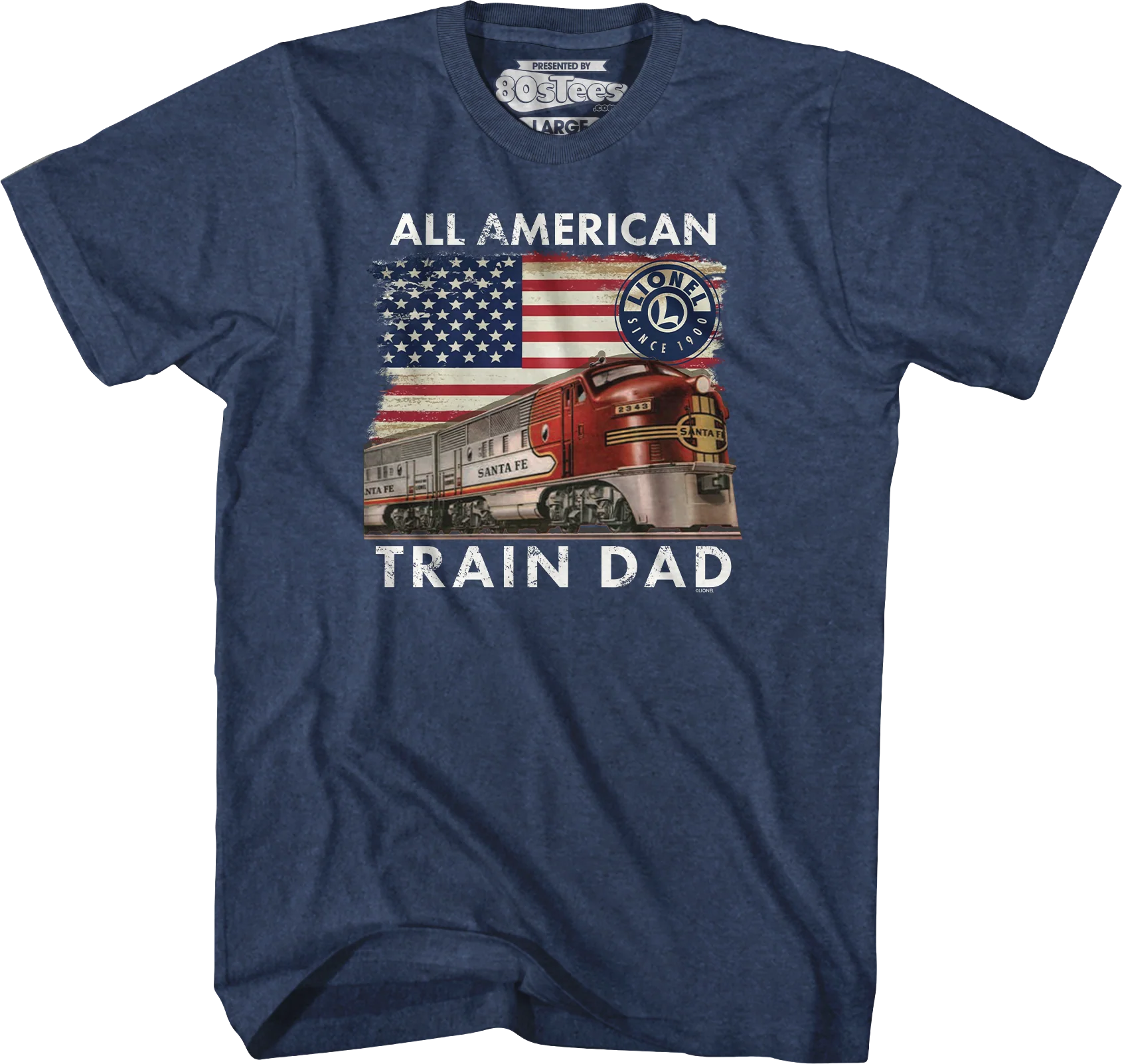 All American Train Dad Lionel Trains T-Shirt - Image 3