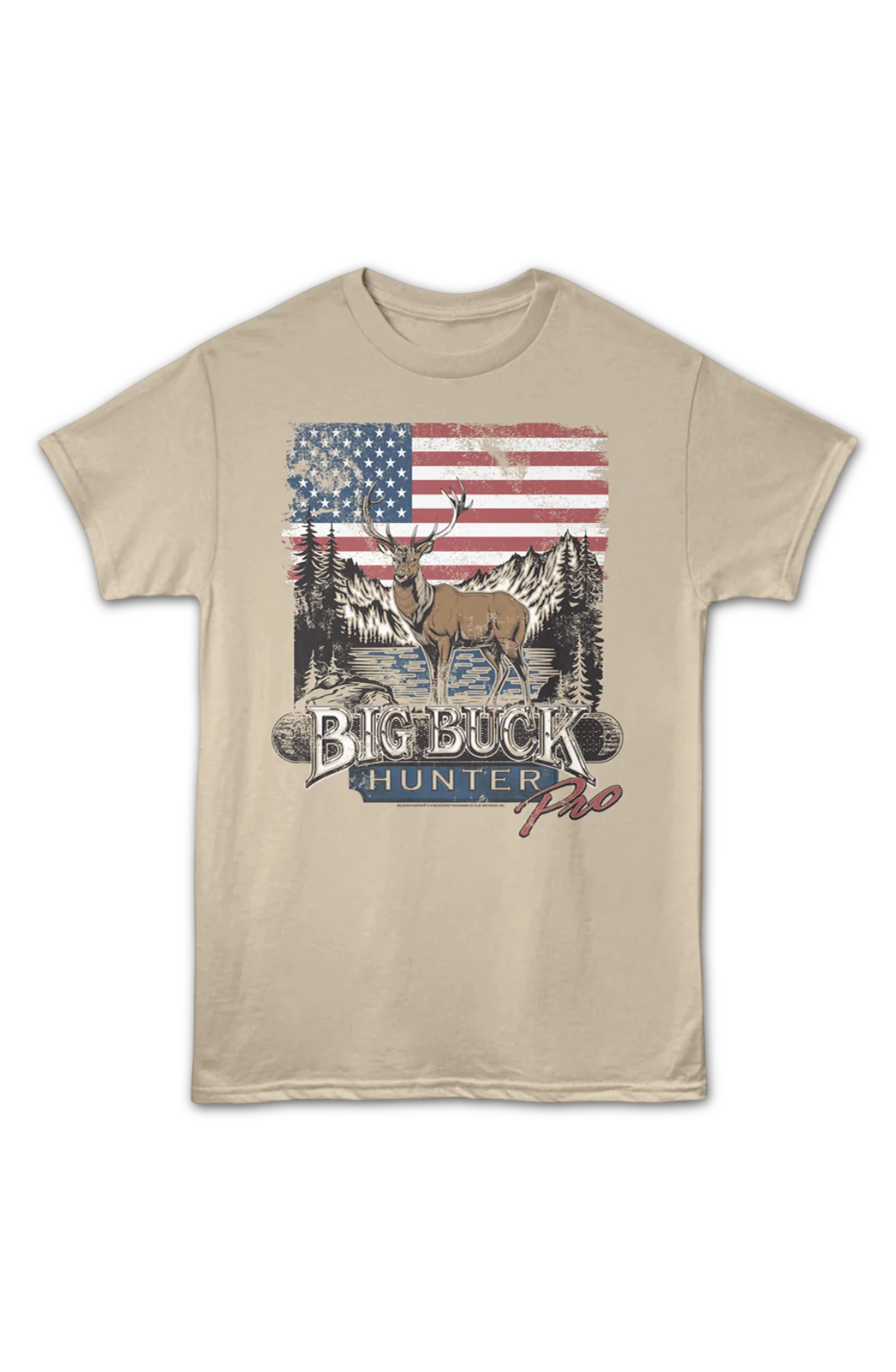 American Flag Big Buck Hunter T-Shirt - Image 2