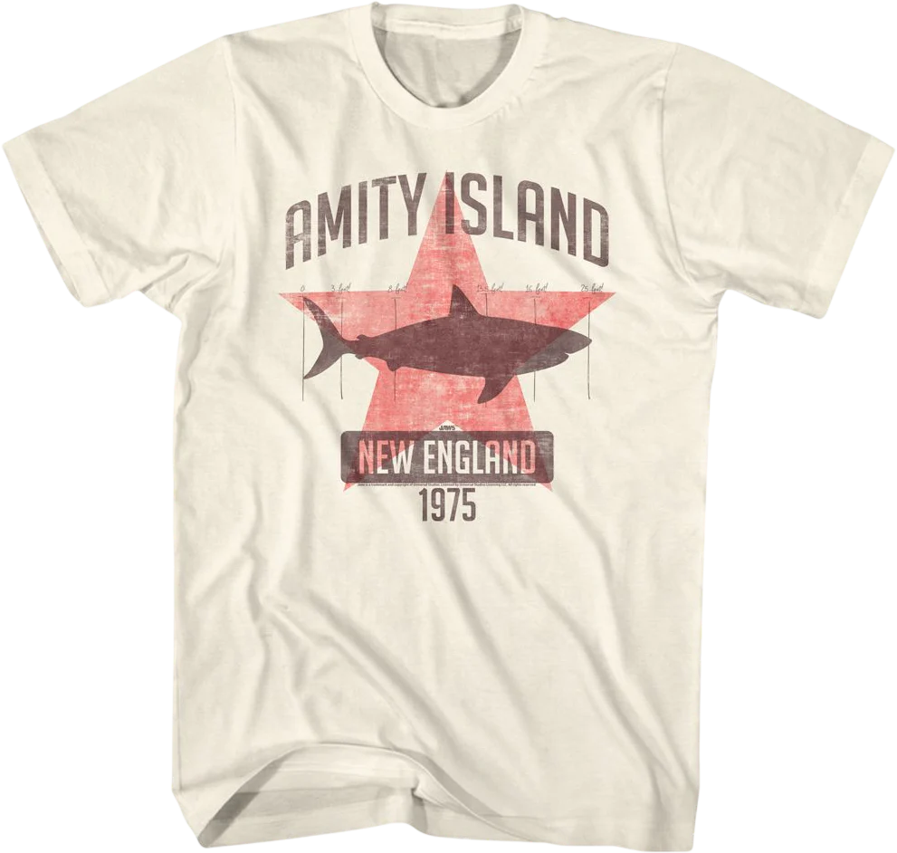 Amity Island Shark Star Jaws T-Shirt