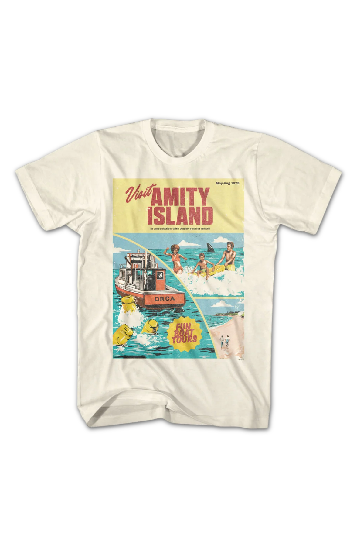 Amity Island Tourism Brochure Jaws T-Shirt - Image 2