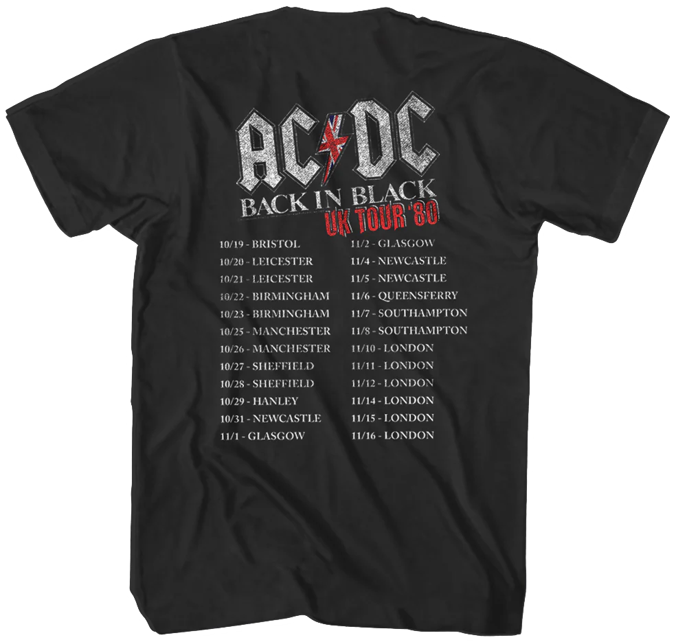 Back In Black UK Tour ACDC T-Shirt - Image 3