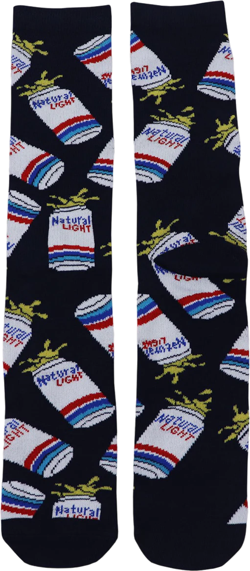 Beer Cans Natural Light Socks
