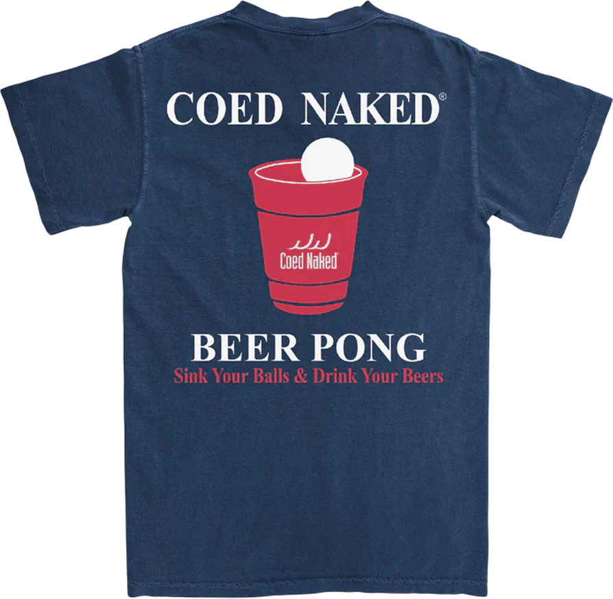 Beer Pong Coed Naked T-Shirt