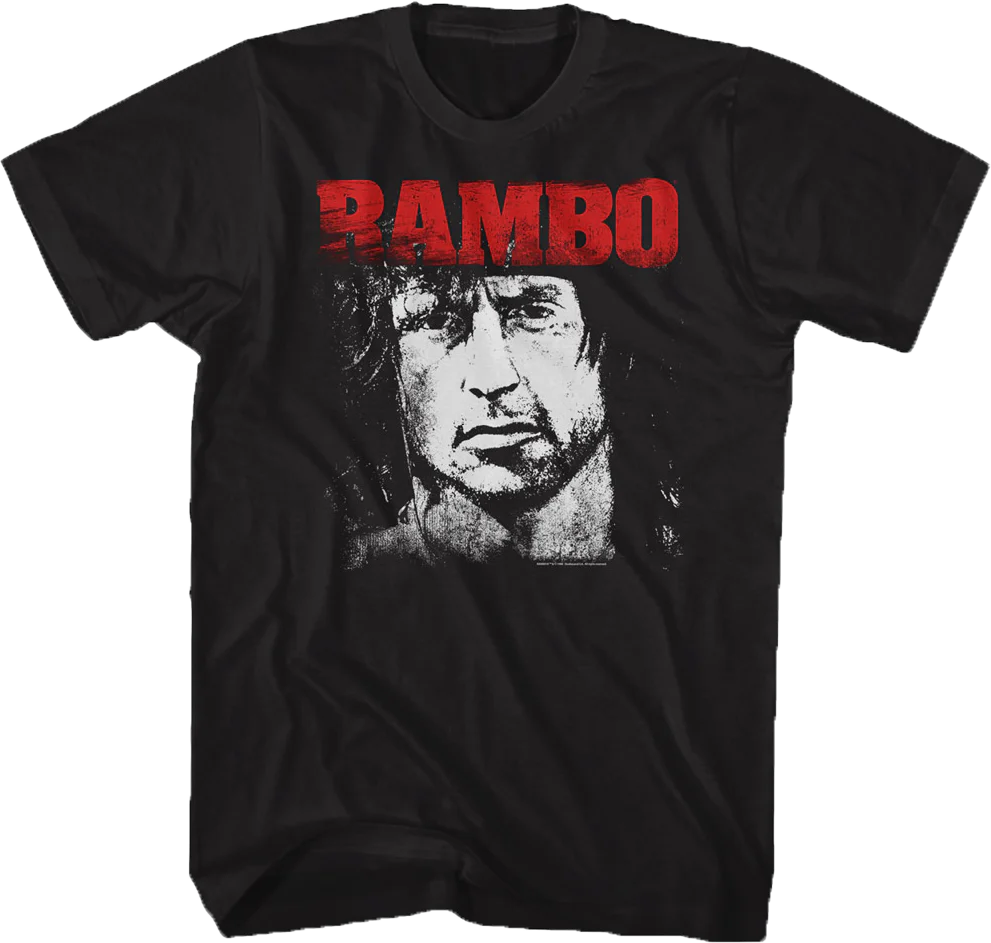 Black and White Face Rambo T-Shirt