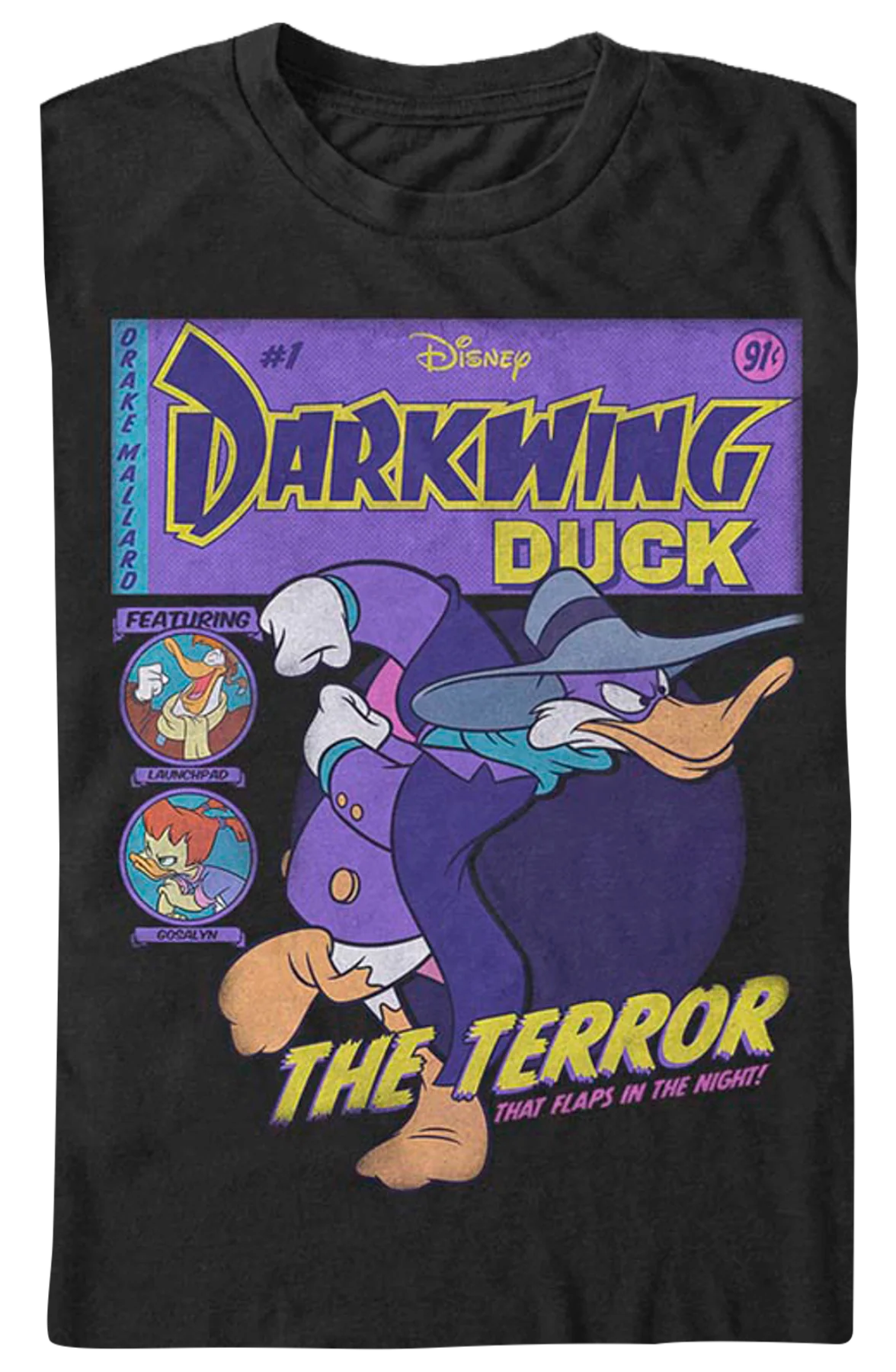 Black Comic Book Cover Darkwing Duck T-Shirt - Image 2