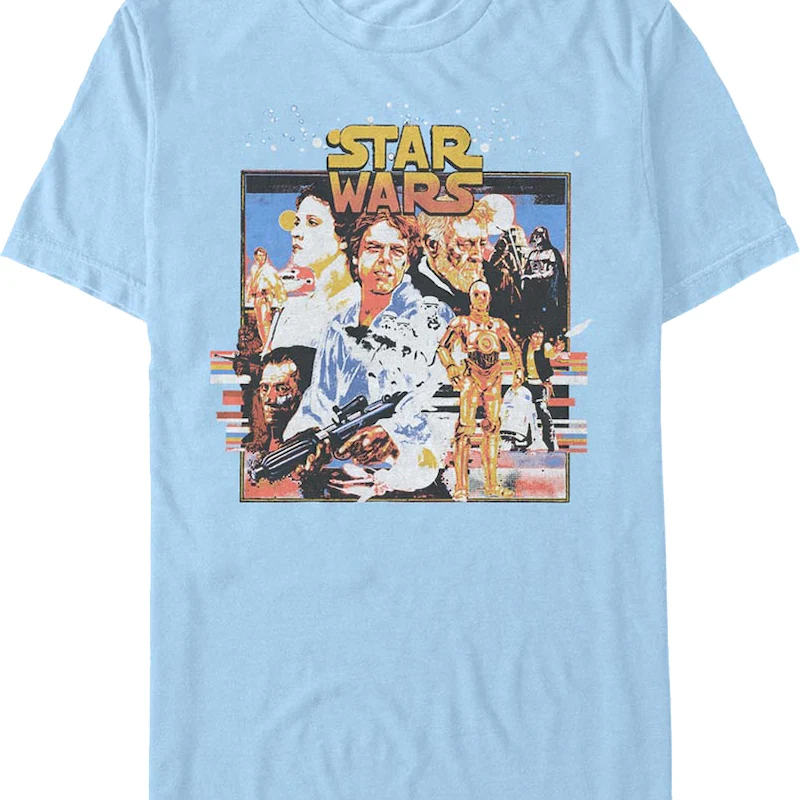 Blue A New Hope Collage Star Wars T-Shirt