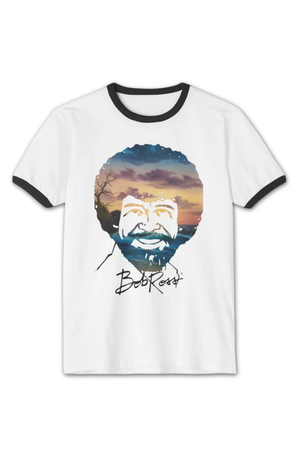 Bob Ross Sunset Ringer Shirt - Image 2