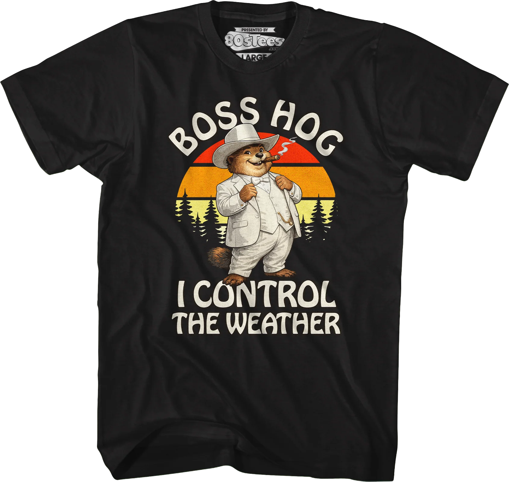 Boss Hog I Control The Weather Groundhog Day T-Shirt