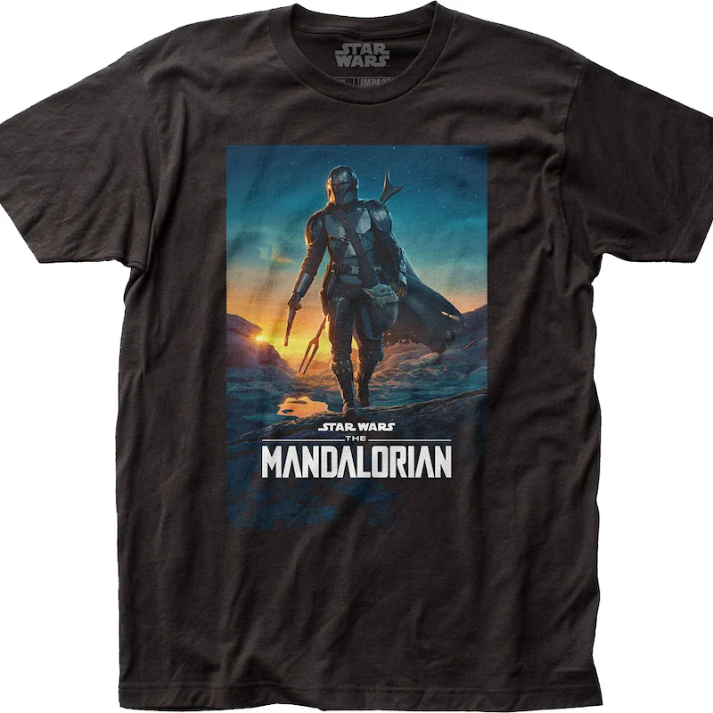 Bounty Hunter Din Djarin Poster The Mandalorian Star Wars T-Shirt