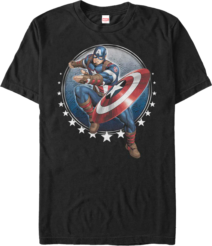 Captain America Shield Toss Marvel Comics T-Shirt