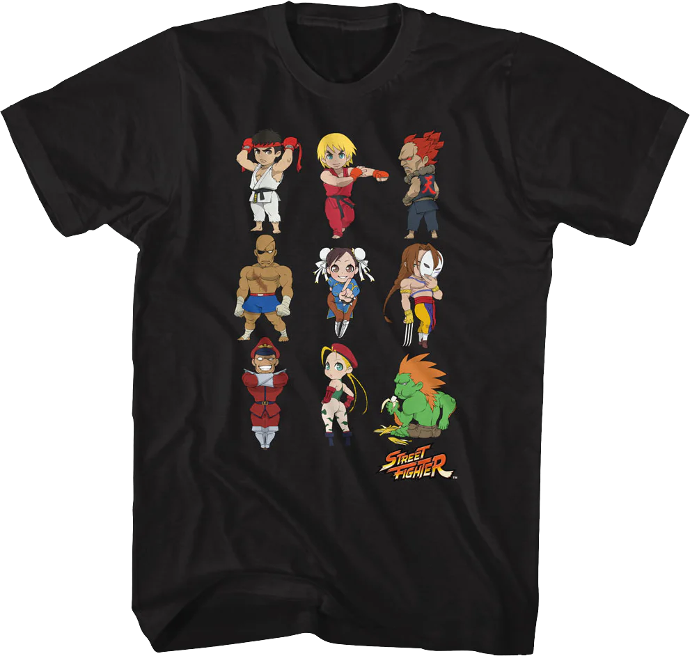Chibi Poses Street Fighter T-Shirt