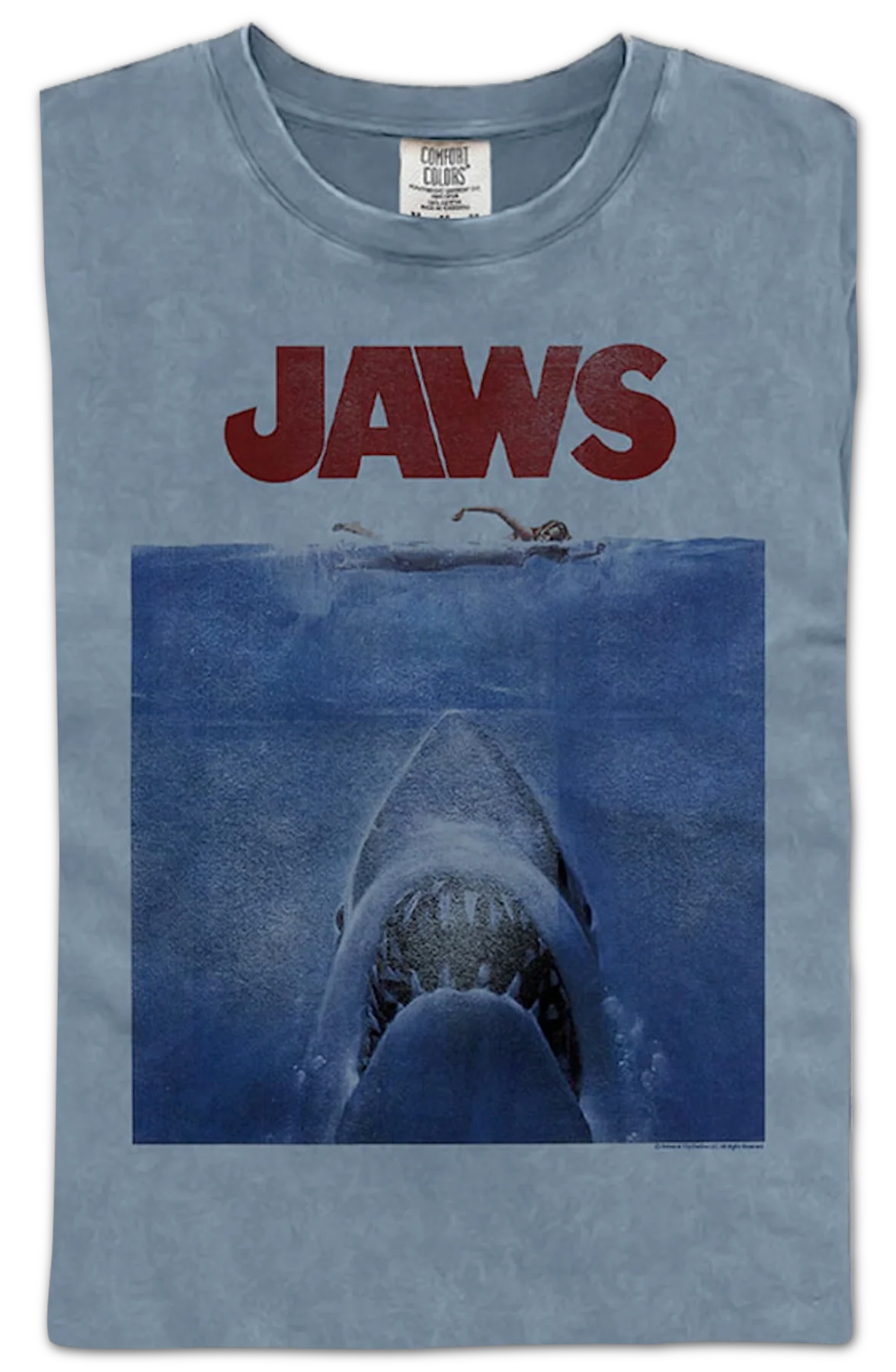 Classic Poster Jaws Comfort Colors Brand T-Shirt - Image 2