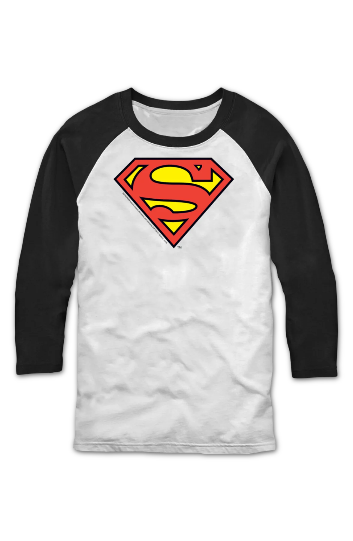 Classic Superman Logo DC Comics Raglan Baseball Shirt - Image 2