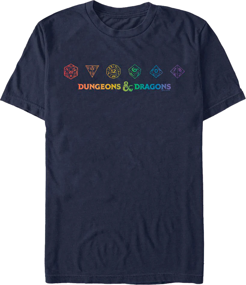 Colorful Rolling Dice Dungeons & Dragons T-Shirt