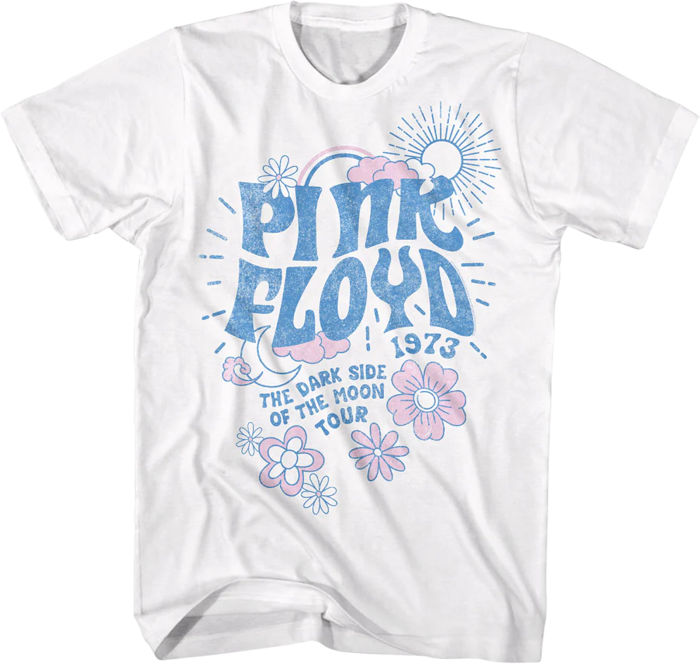 Dark Side of the Moon Flowers Pink Floyd T-Shirt