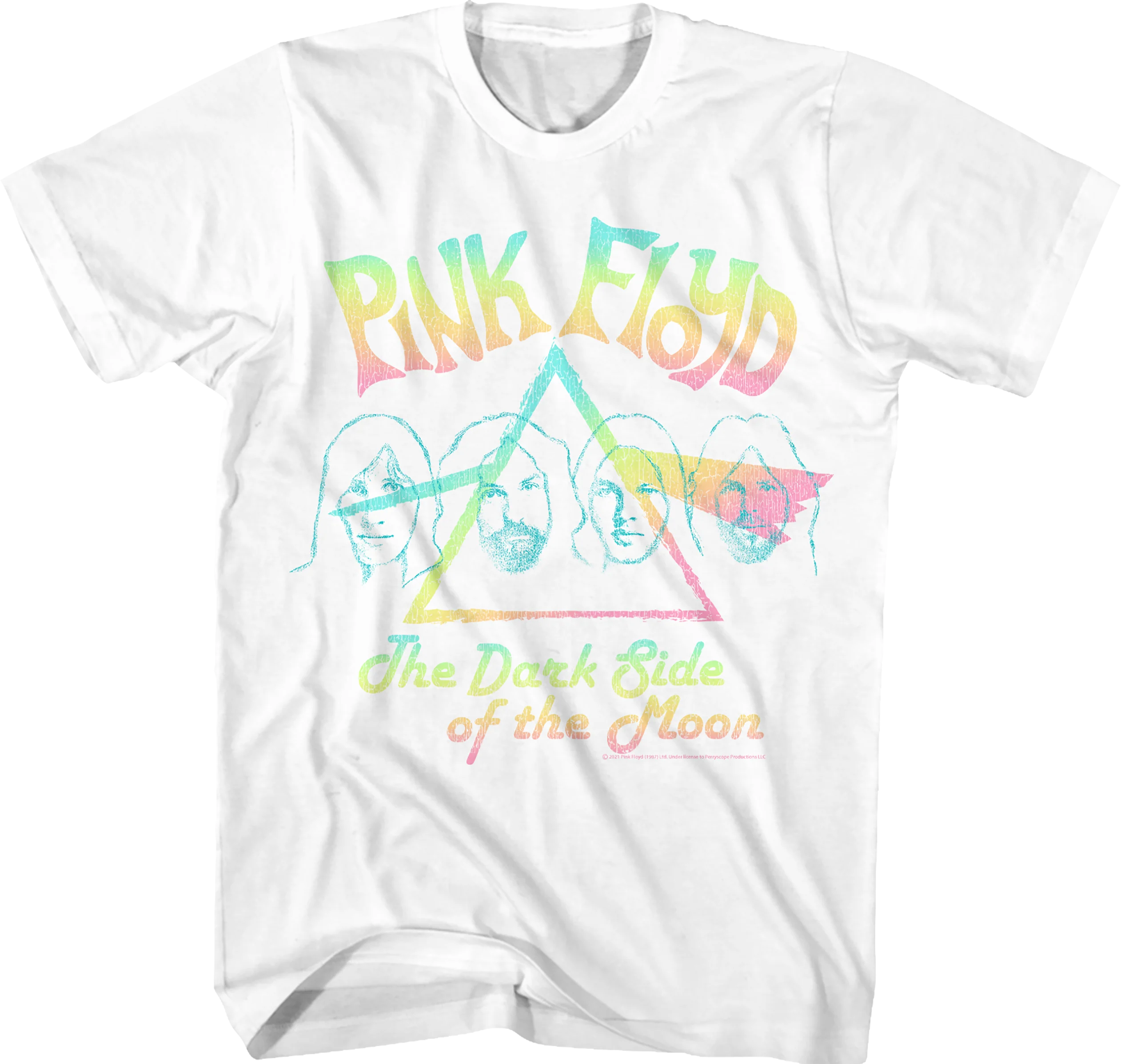 Dark Side of the Moon Pastel Rainbow Pink Floyd T-Shirt