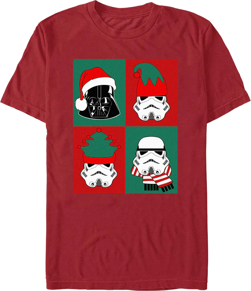 Darth Vader & Stormtroopers Christmas Collage Star Wars T-Shirt
