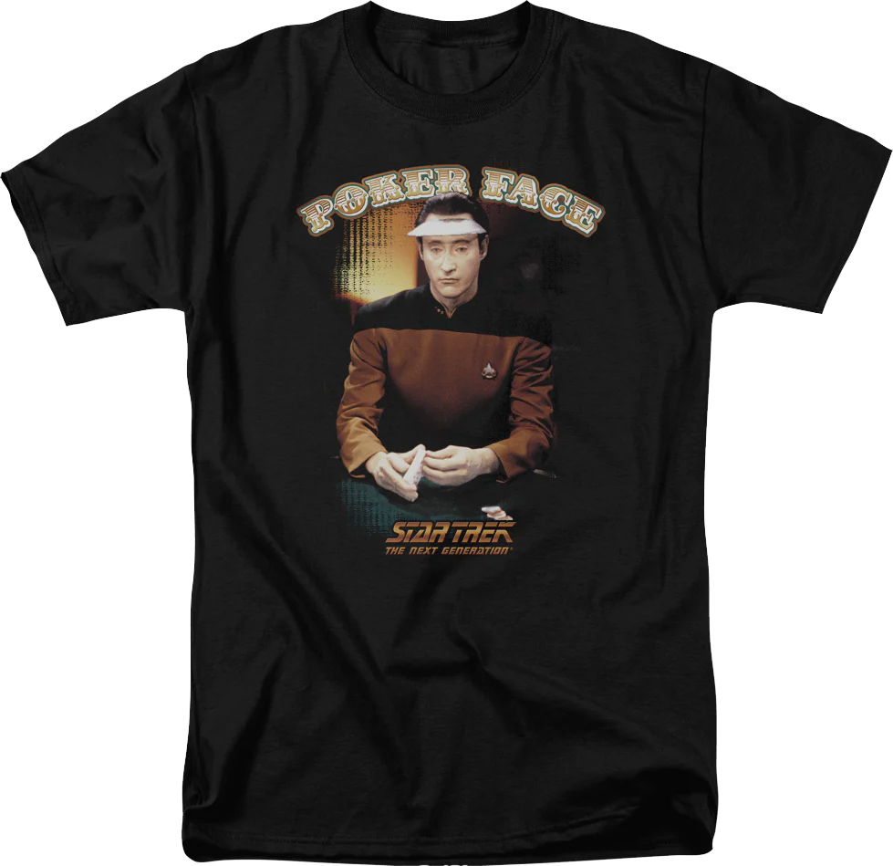 Data's Poker Face Star Trek The Next Generation T-Shirt