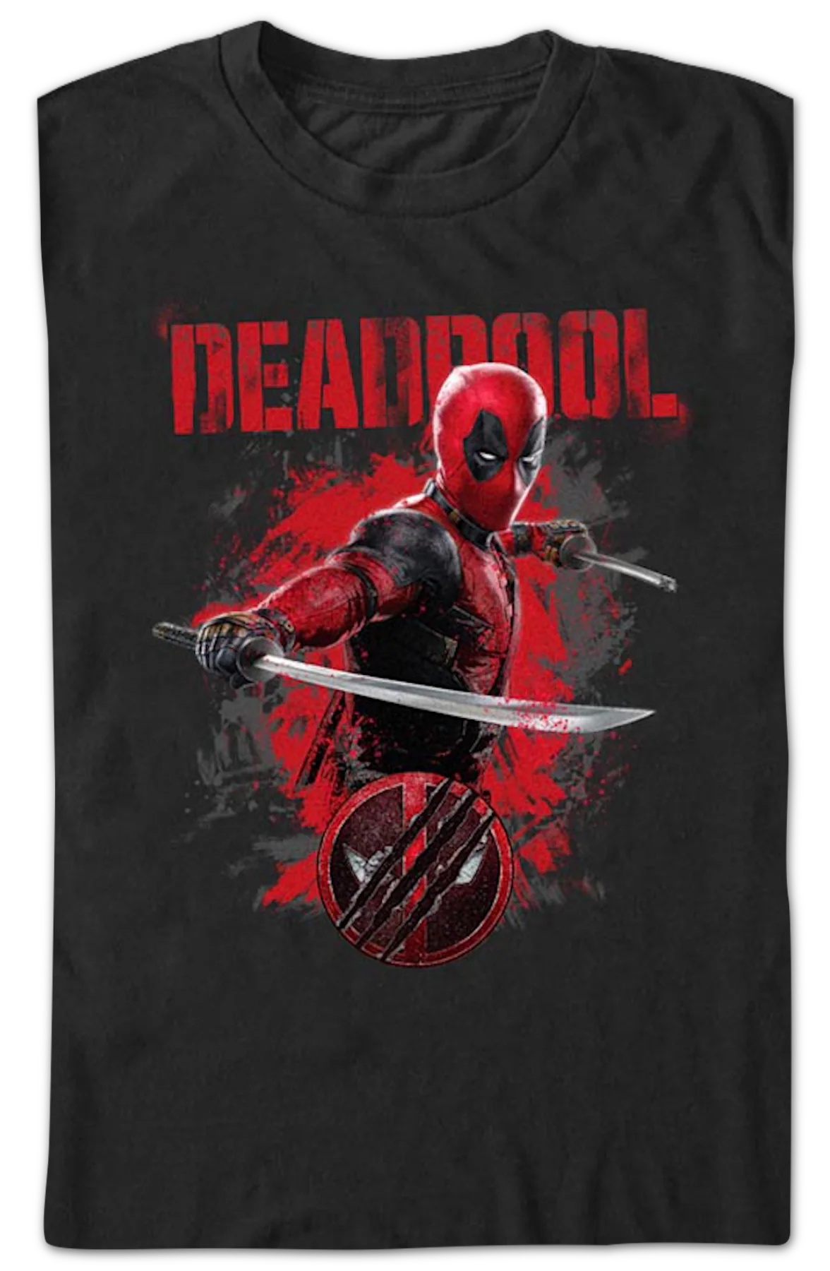 Deadpool Katanas Pose Deadpool & Wolverine Marvel Comics T-Shirt - Image 2