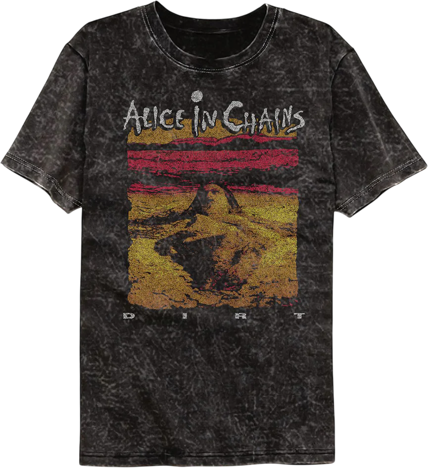 Dirt Cover Artwork Alice In Chains Mineral Wash T-Shirt