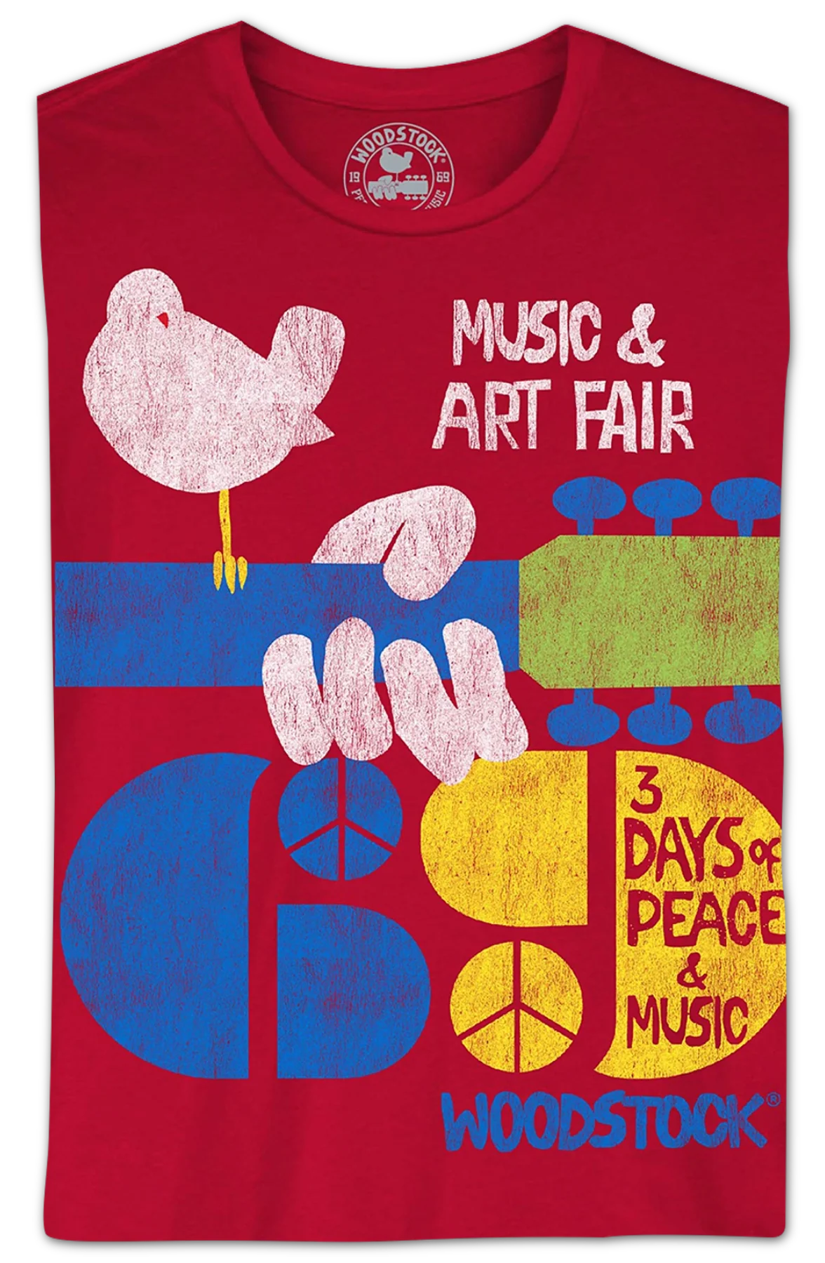 Distressed Poster Woodstock T-Shirt - Image 2