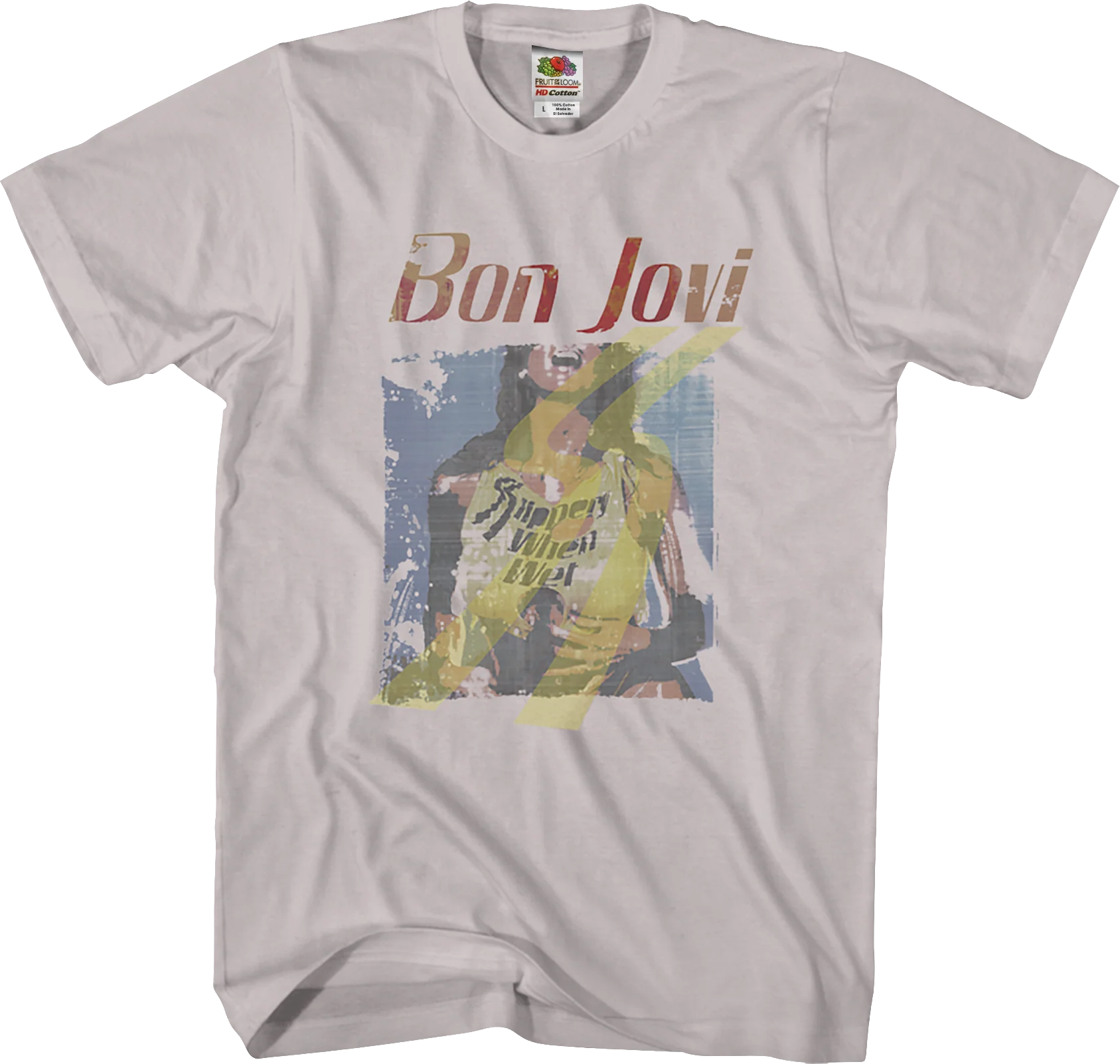 Distressed Slippery When Wet Bon Jovi T-Shirt
