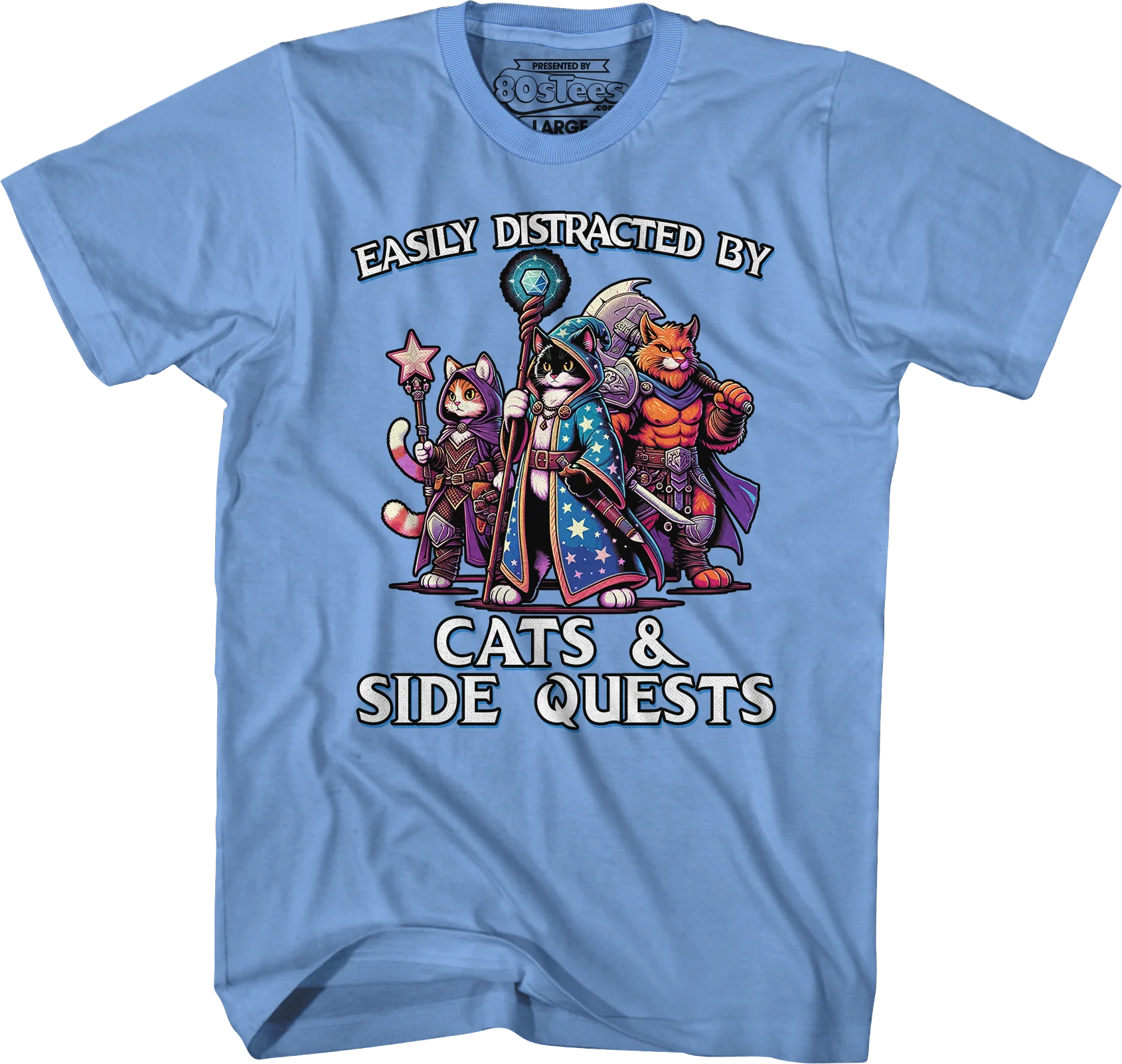 Easily Distracted By Cats & Side Quests T-Shirt - Image 8