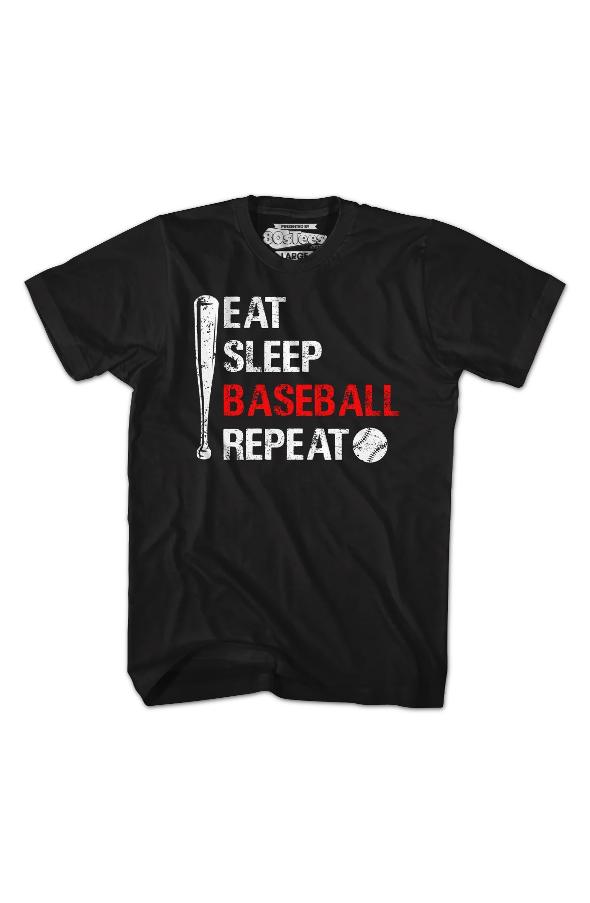 Eat Sleep Baseball Repeat T-Shirt - Image 2