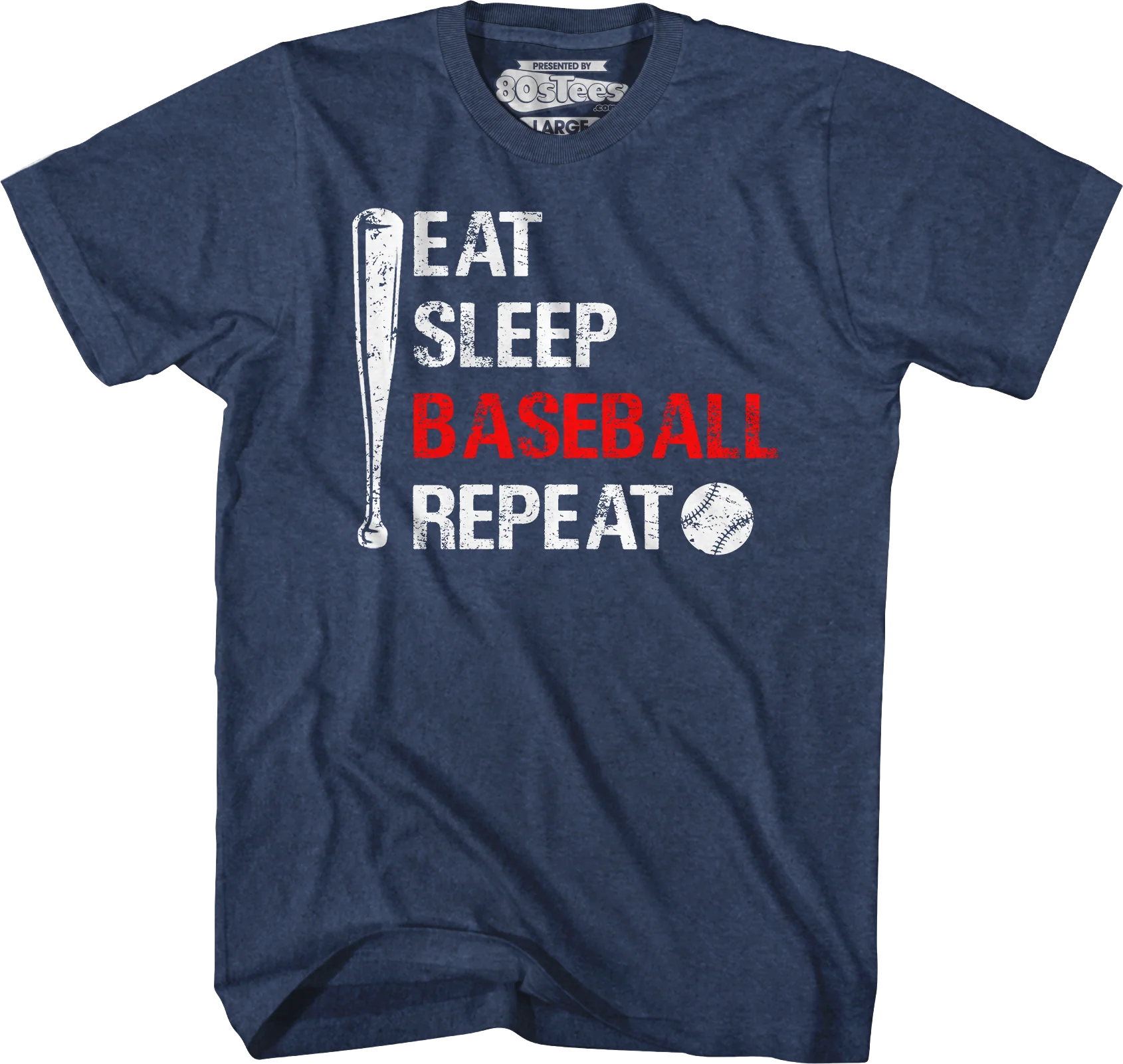 Eat Sleep Baseball Repeat T-Shirt - Image 3