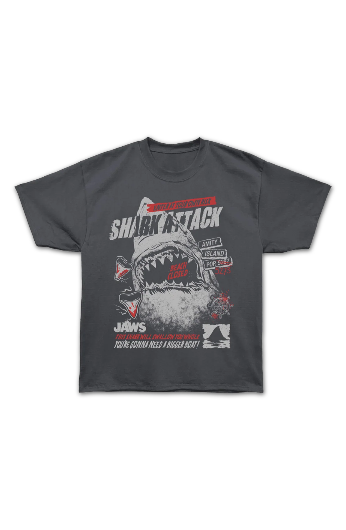 Enter At Your Own Risk Jaws Oversized T-Shirt - Image 2