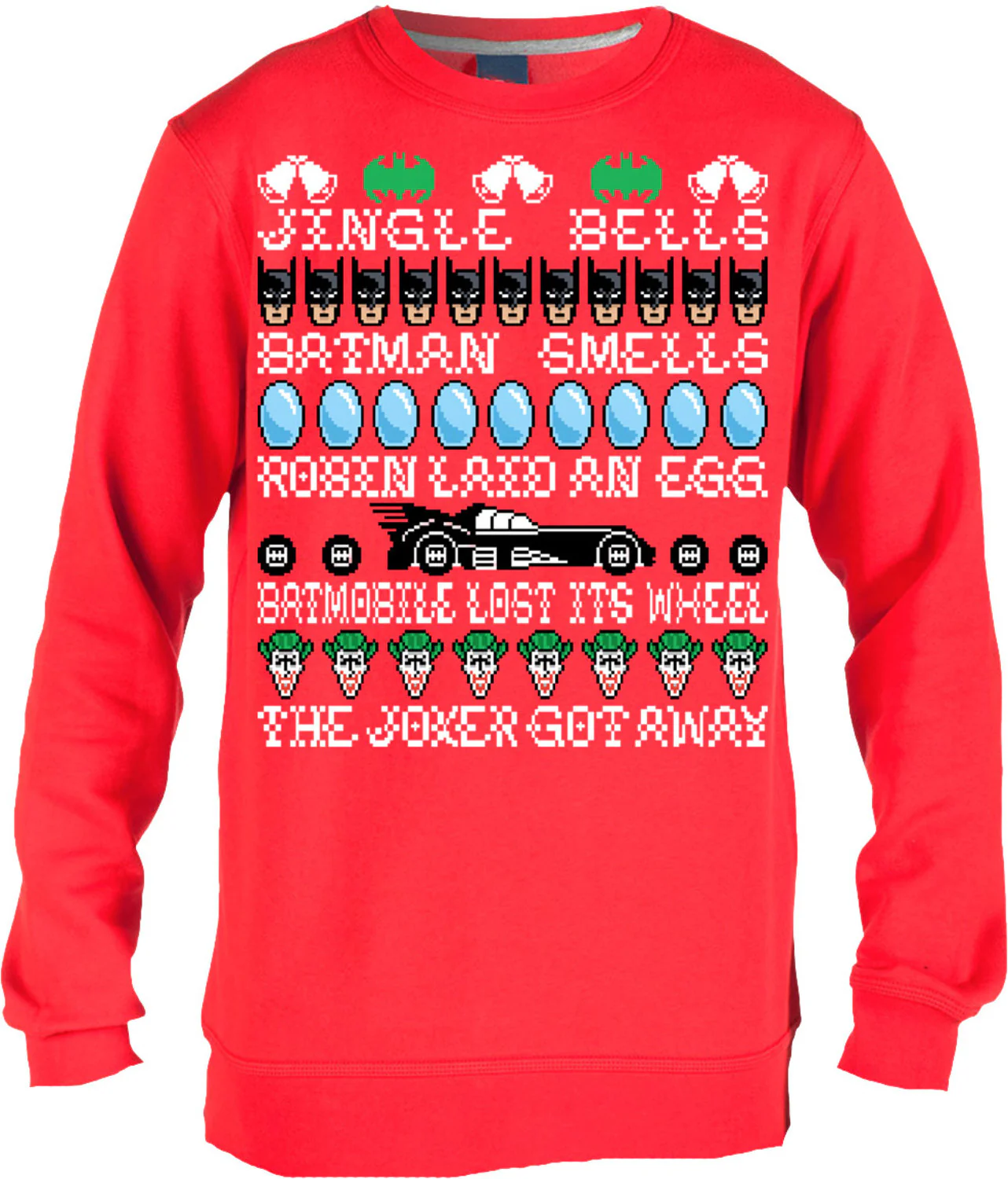 Faux Ugly Batman Smells Christmas Sweater