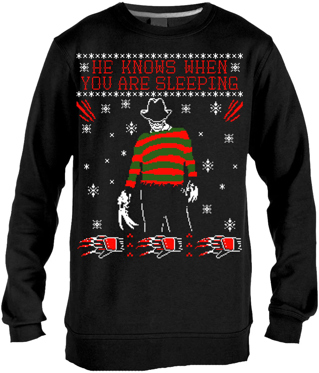 Faux Ugly Freddy Krueger Christmas Sweater