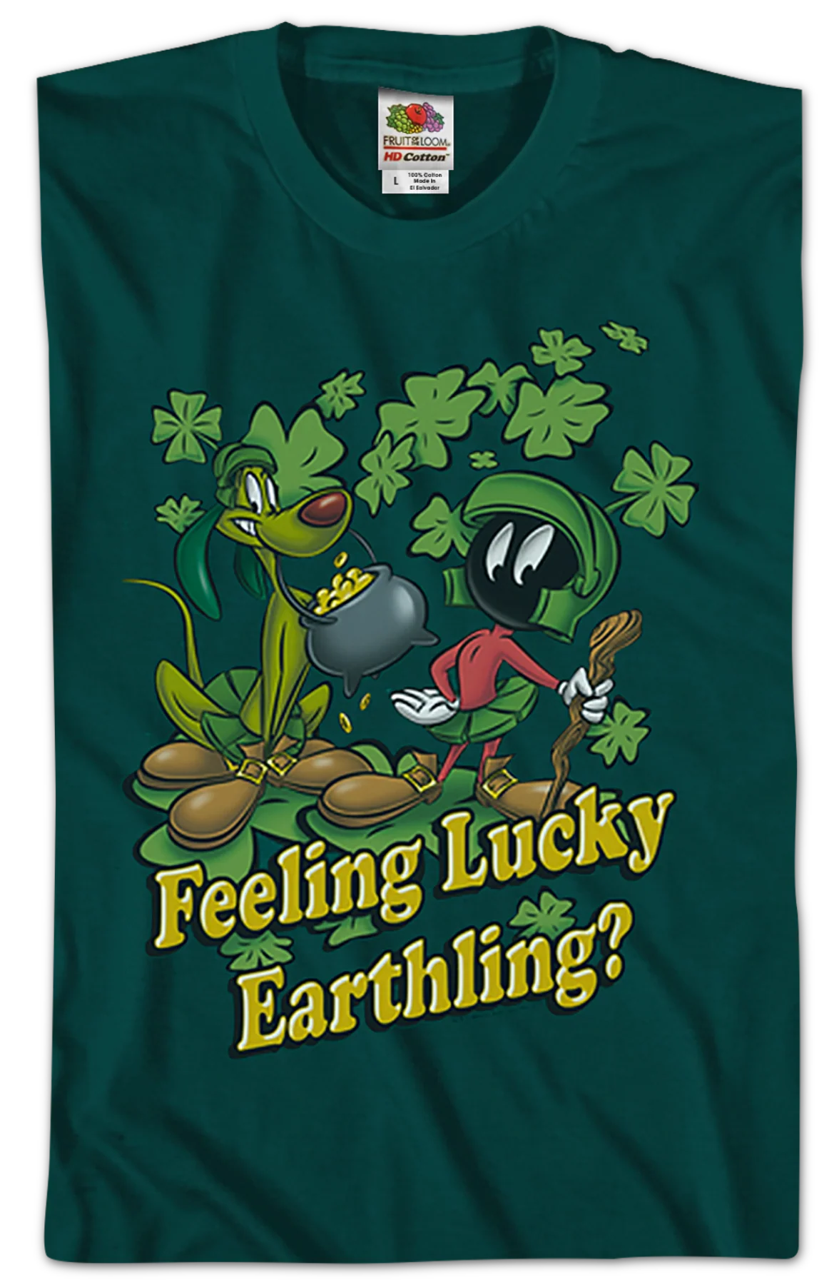 Feeling Lucky Earthling Looney Tunes T-Shirt - Image 2