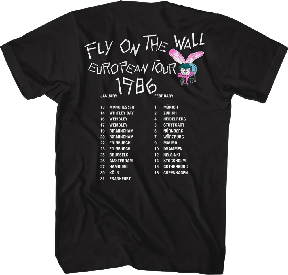 Fly On The Wall European Tour 1986 ACDC Shirt - Image 3