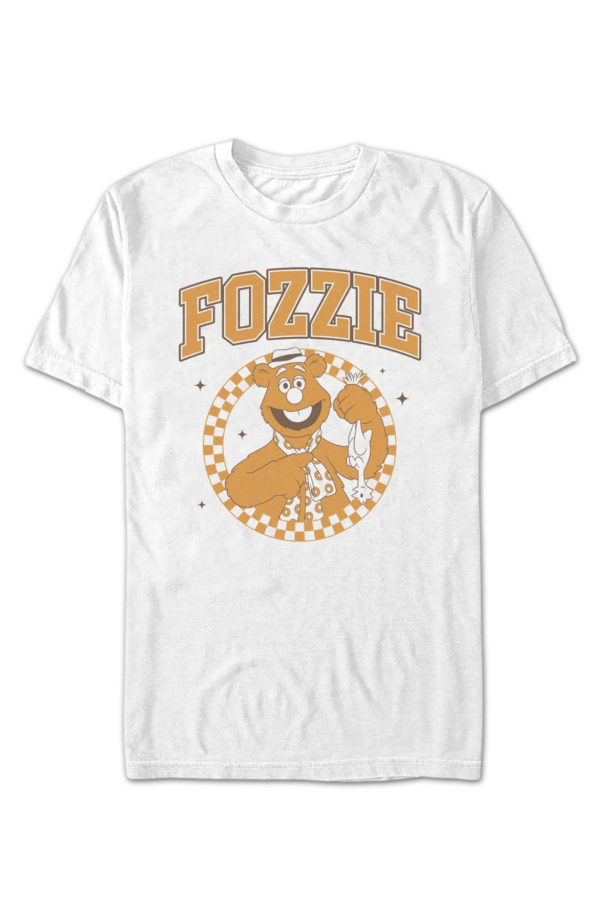 Fozzie Checkered Circle Muppets T-Shirt - Image 2