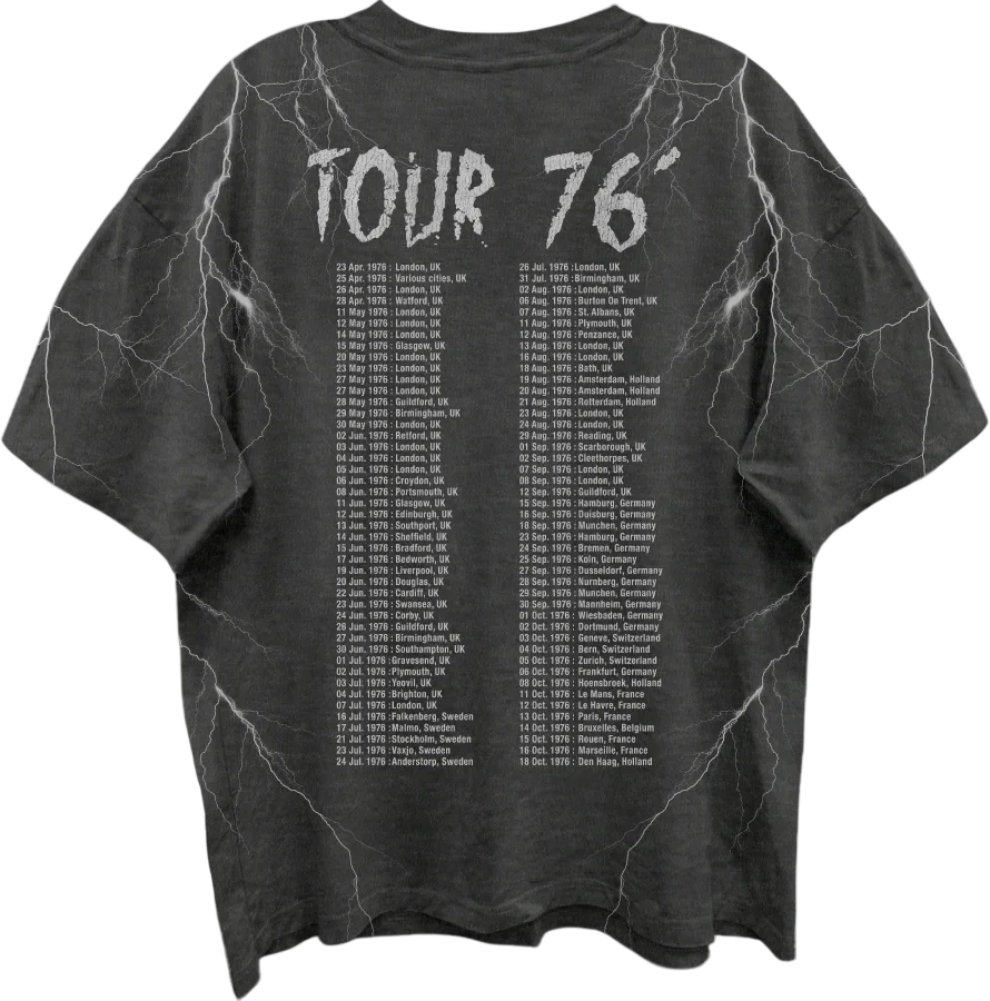 Front & Back High Voltage Tour 76 ACDC Oversized T-Shirt - Image 3