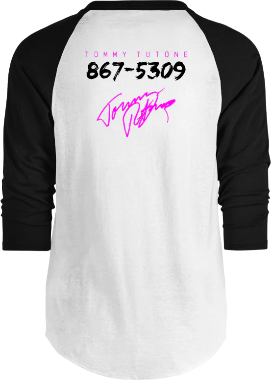 Front & Back Tommy Tutone Raglan Baseball Shirt - Image 3
