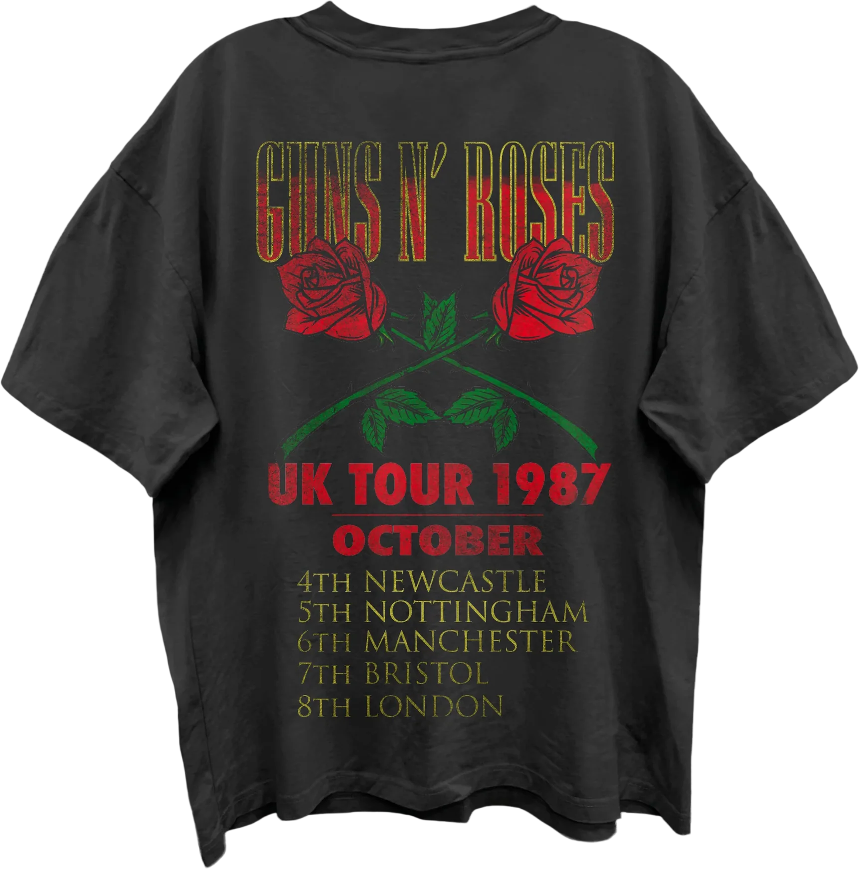 Front & Back UK Tour 1987 Guns N' Roses Oversized T-Shirt - Image 3