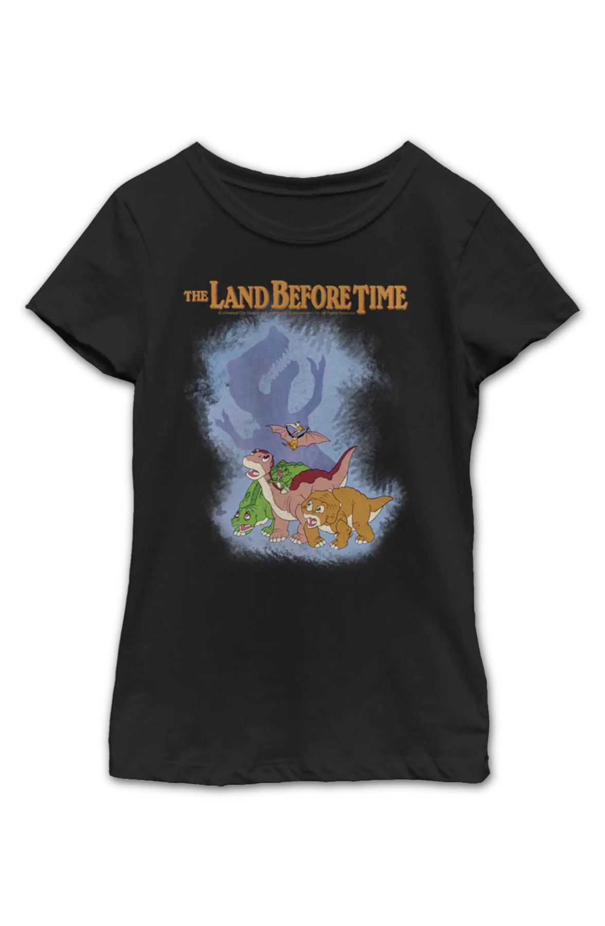 Girls Youth Sharptooth Shadow Land Before Time Shirt - Image 2