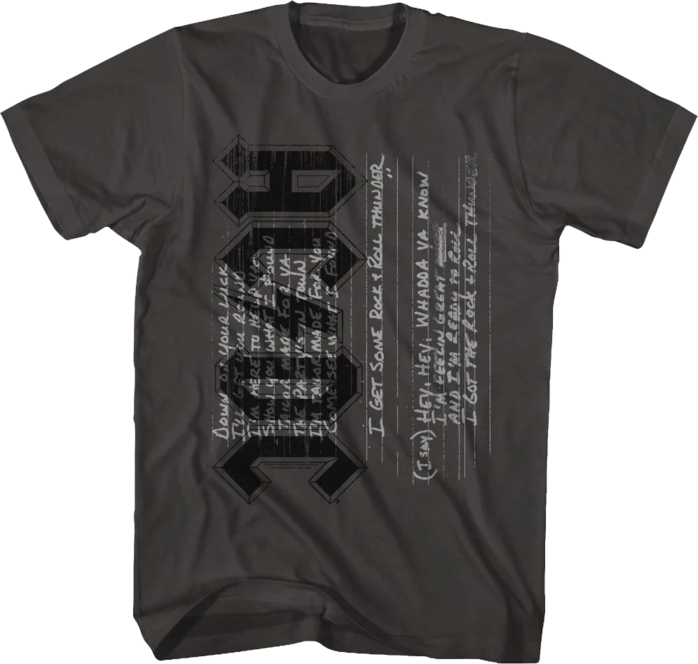 Got Some Rock & Roll Thunder Lyrics ACDC T-Shirt
