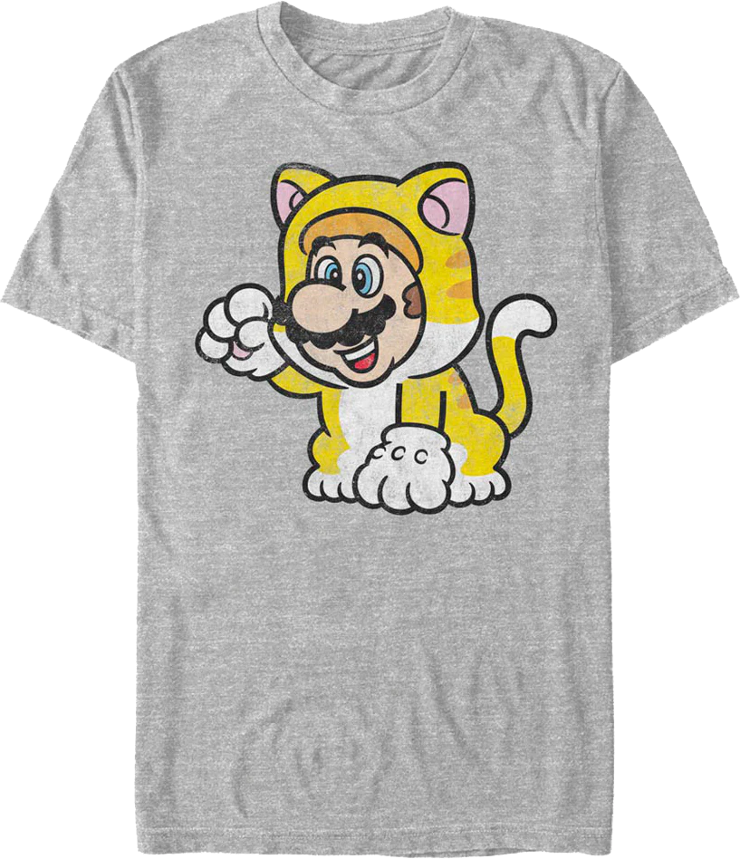 Gray Cat Mario Super Mario Bros. T-Shirt
