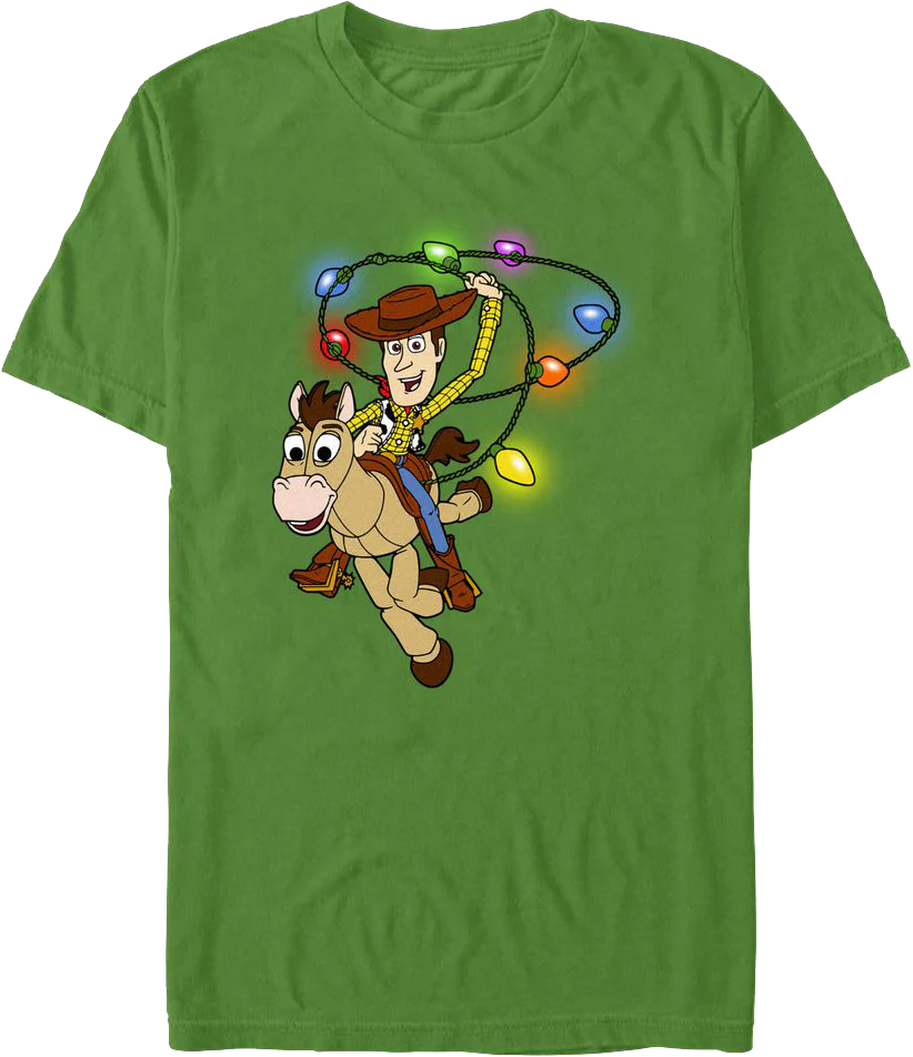 Green Woody's Christmas Lasso Toy Story T-Shirt
