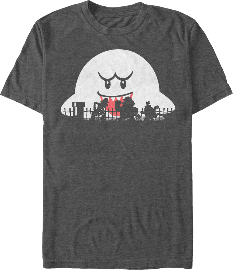 Halloween Boo Ghost And Silhouettes Super Mario Bros. T-Shirt