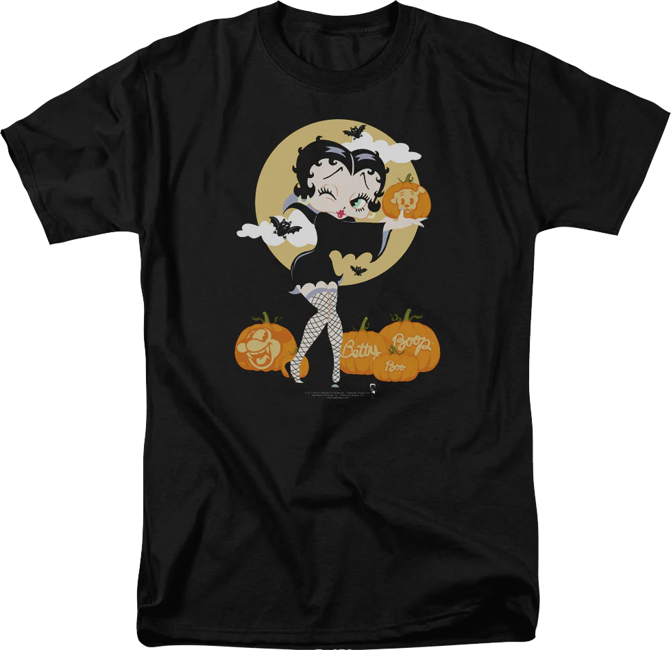 Halloween Pumpkin Patch Betty Boop T-Shirt