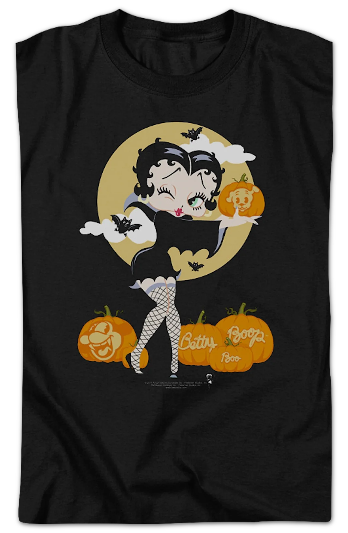 Halloween Pumpkin Patch Betty Boop T-Shirt - Image 2