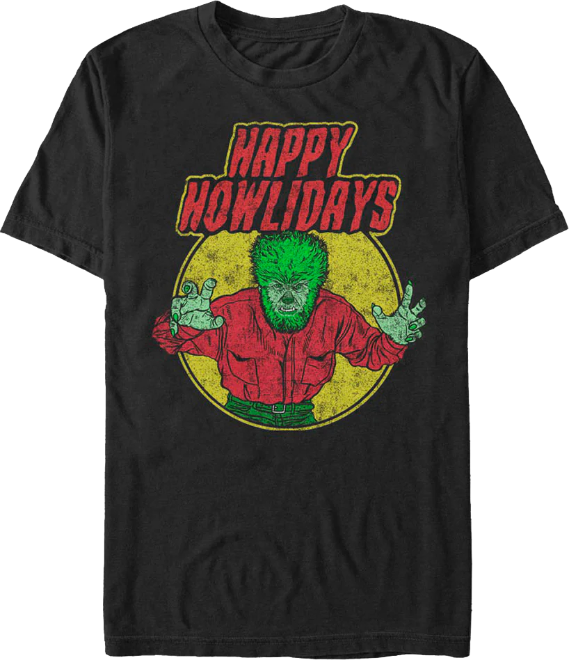 Happy Howlidays Wolf Man T-Shirt