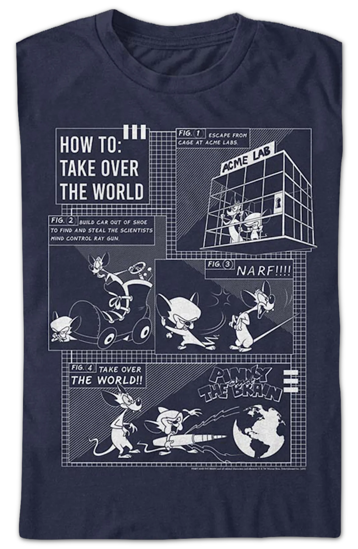 How to Take Over the World Pinky and the Brain T-Shirt - Image 2