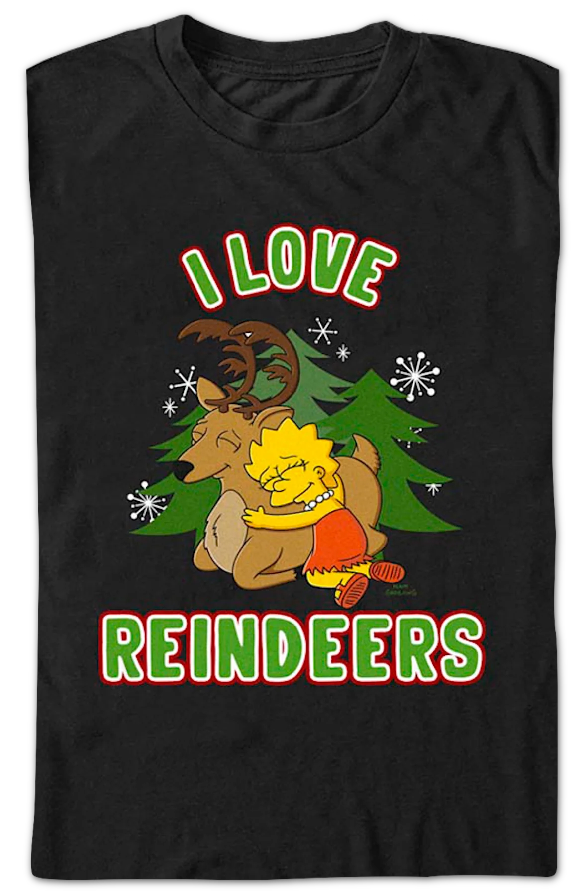 I Love Reindeers Simpsons T-Shirt - Image 2