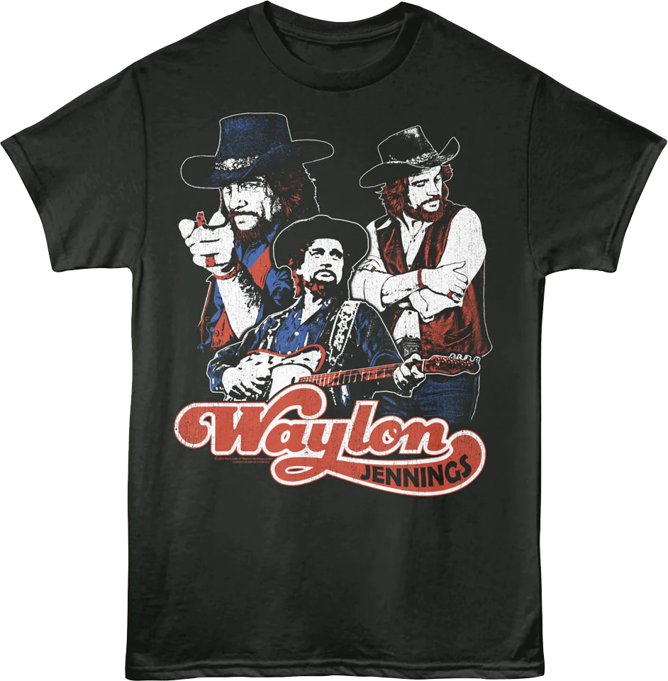 Illustrated Collage Waylon Jennings T-Shirt