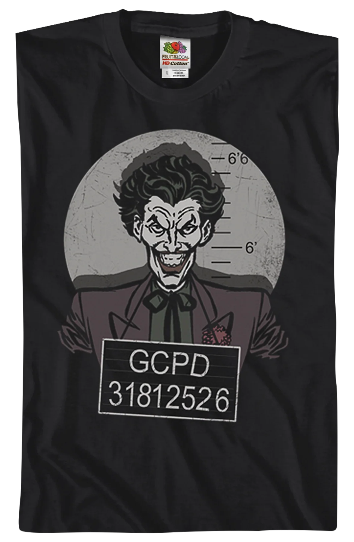 Joker Mug Shot Batman T-Shirt - Image 2